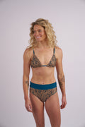 Riley Banded Bikini Bottom - Wildflower Tan x Lagoon
