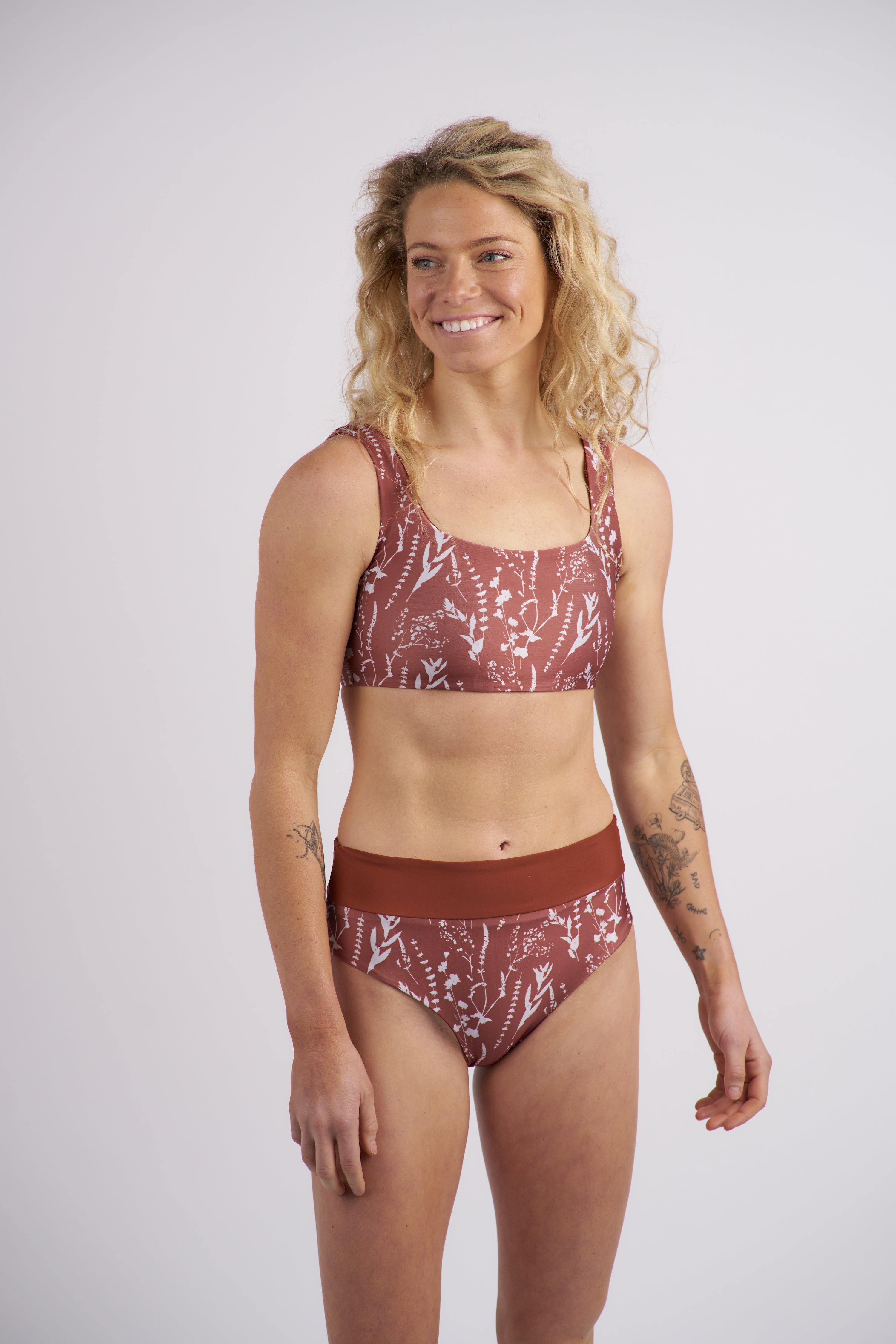 Riley Banded Bikini Bottom - Wildflower x Spice