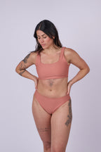 Luna Mid Rise Bikini Bottom - Blush