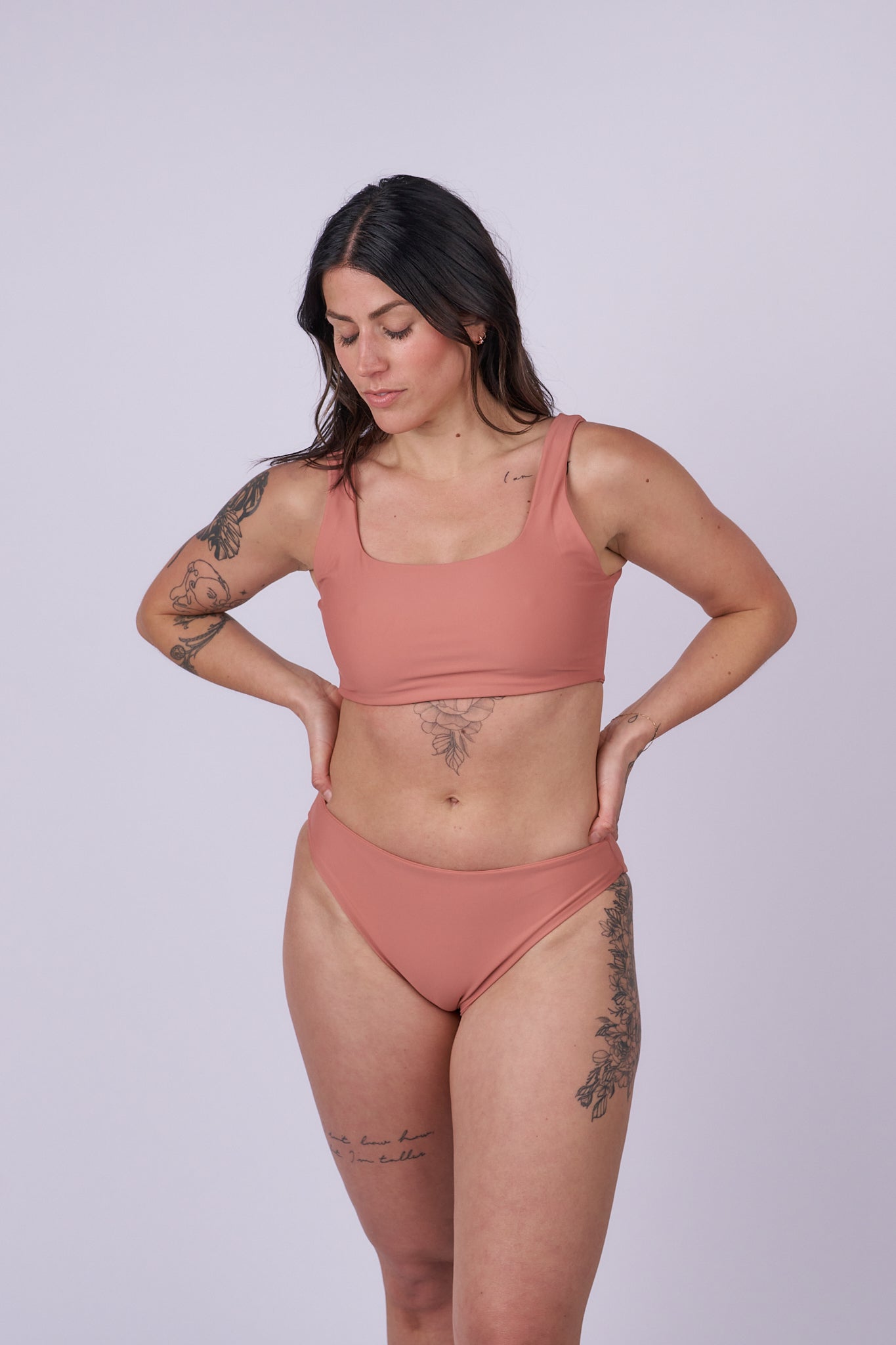 Luna Mid Rise Bikini Bottom - Blush