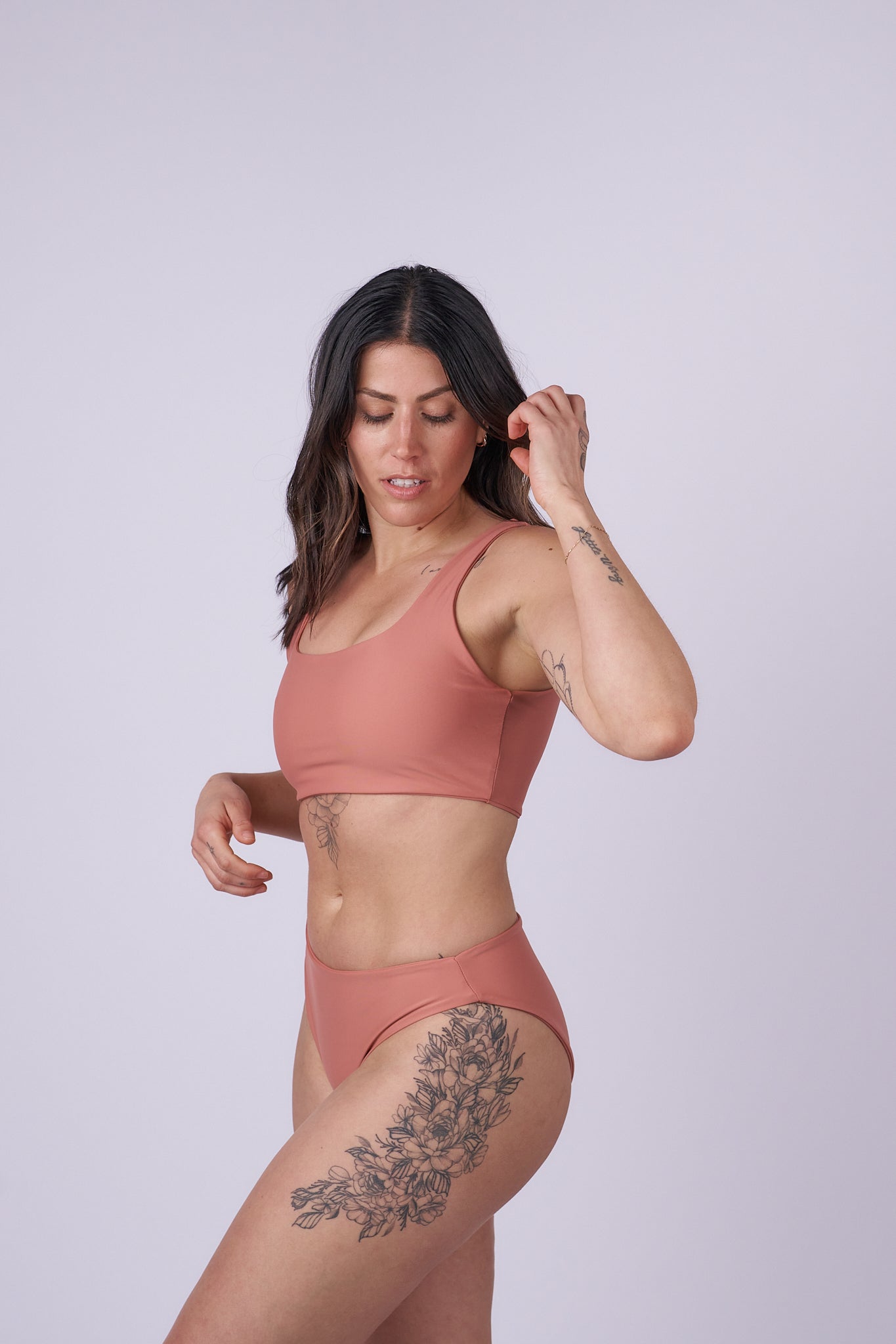 Luna Mid Rise Bikini Bottom - Blush