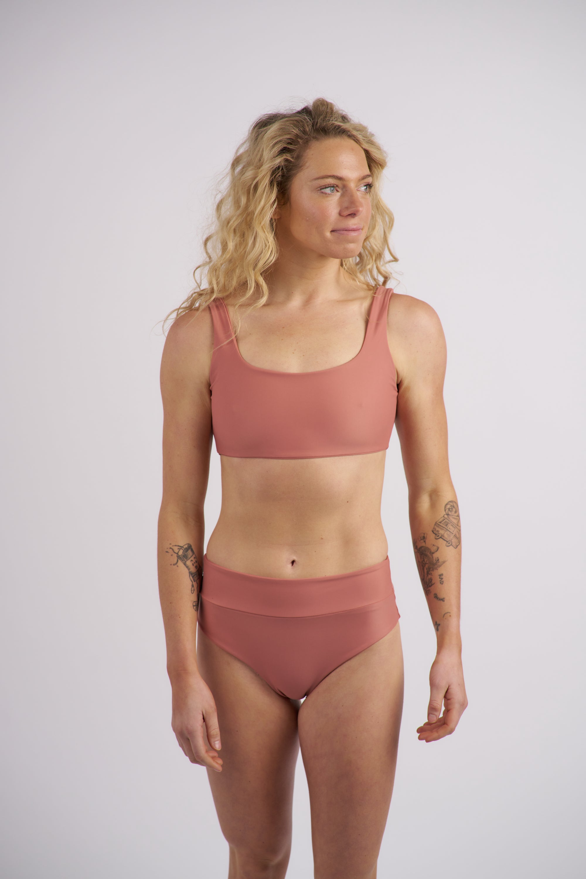 Cleo Square Neck Bikini Top - Blush