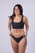 Mila Low Rise Bikini Bottom - Ribbed Black
