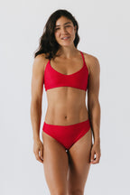 Luna Mid Rise Bikini Bottom - Fire