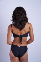 Kona Tie Back Bikini Top - Ribbed Black