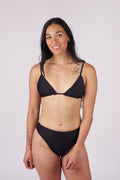 Nori Triangle Bikini Top - Ribbed Black