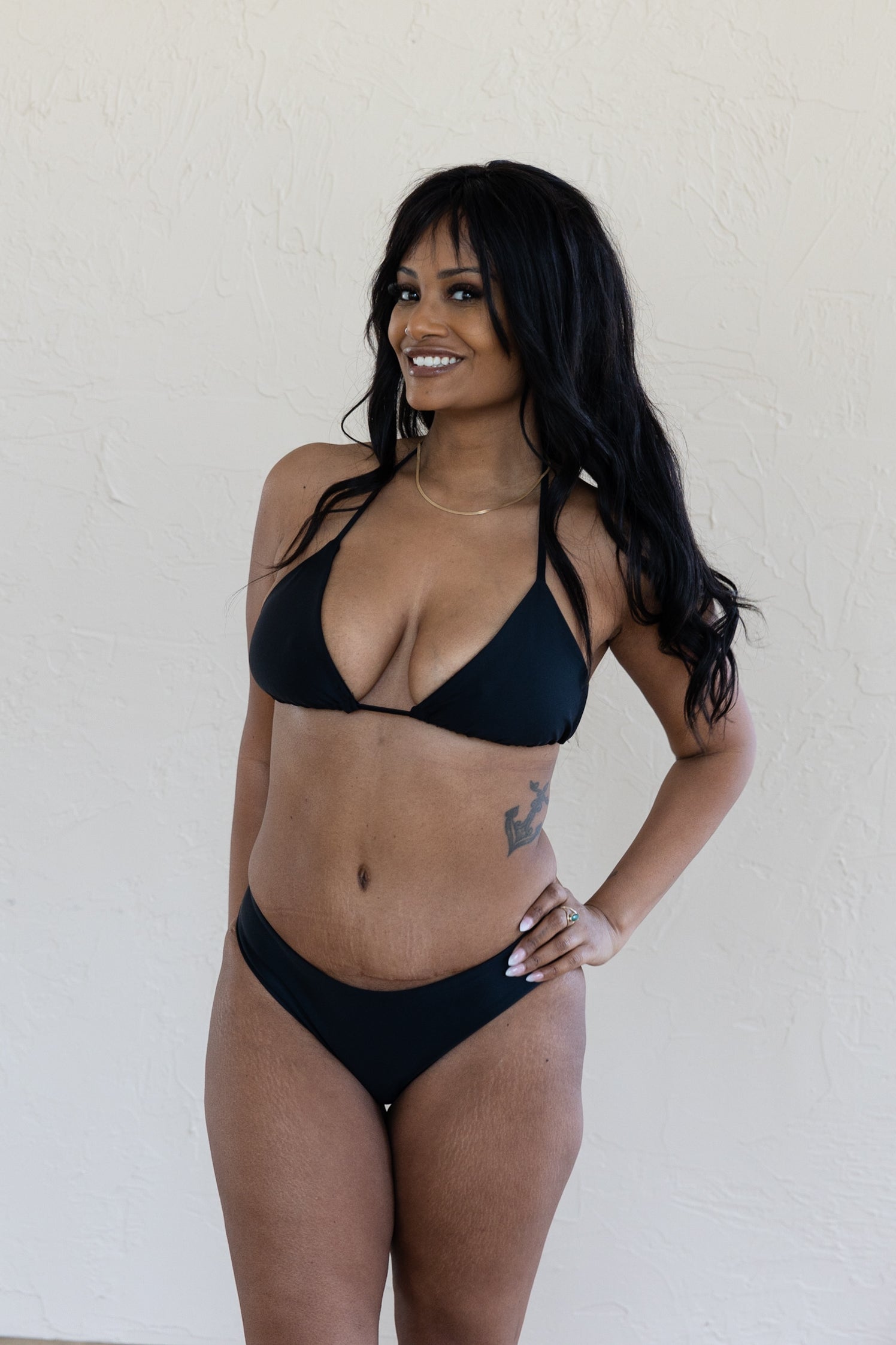 Piper Triangle Bikini Top - Black