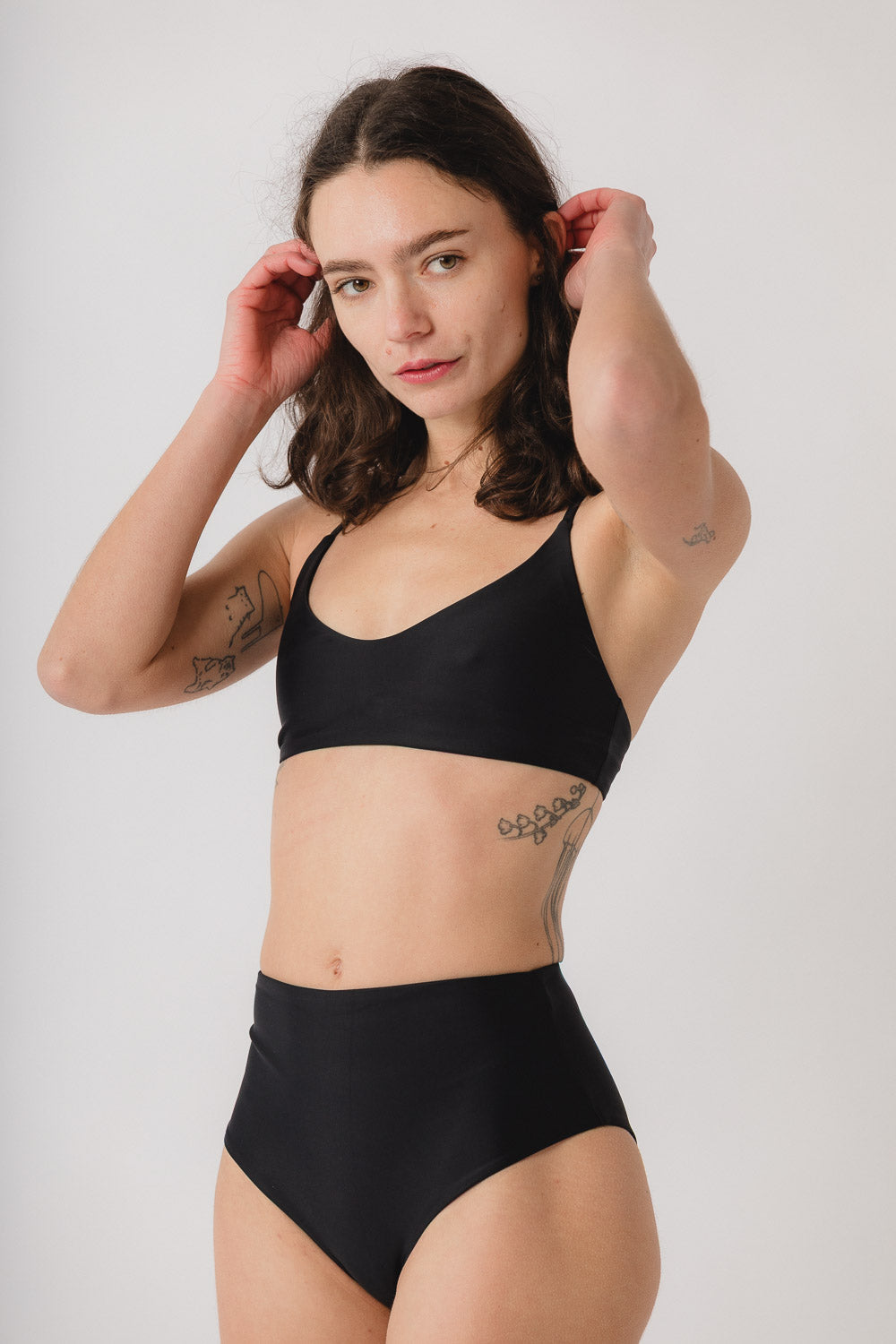 Juno T-Back Bikini Top - Black