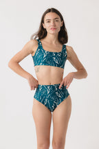 Cleo Square Neck Bikini Top - Wildflower x Lagoon