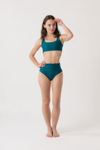 Cleo Square Neck Bikini Top - Wildflower x Lagoon