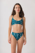 Juno T-Back Bikini Top - Wildflower x Lagoon