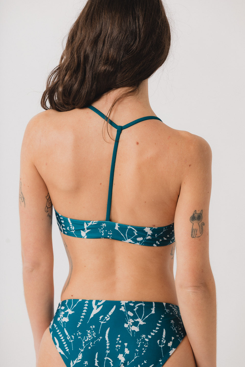 Juno T-Back Bikini Top - Wildflower x Lagoon