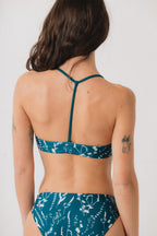 Juno T-Back Bikini Top - Wildflower x Lagoon